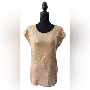 MICHAEL Michael Kors Gold Sequin Blouse